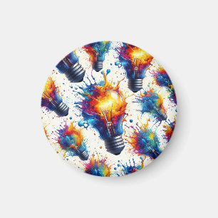 Bright Ideas - Colorful Light Bulb Pattern with Ab Magnet