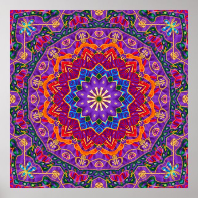 Bright India Mandala Poster (Vorne)