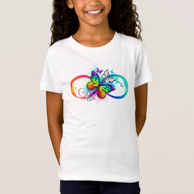 Bright infinity with rainbow butterfly T-Shirt (Vorderseite)