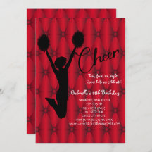 Bright Iridescent Silouhette Cheerleader Birthday