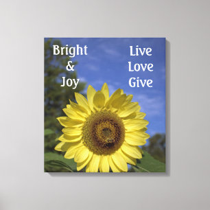 Bright & joy, live, Liebe und gebackene Leinwand. Leinwanddruck