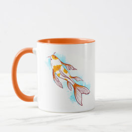 Bright Koi Fish Illustration Tasse