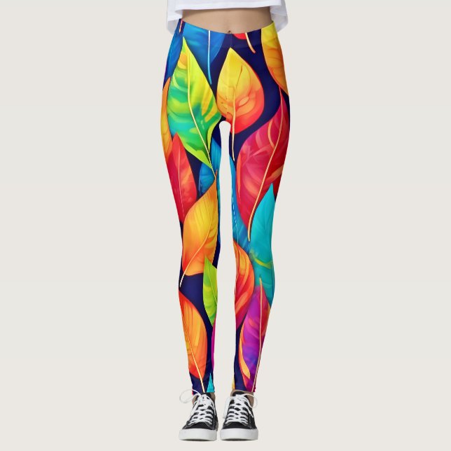 Bright Leaf Artwork Leggings (Vorderseite)
