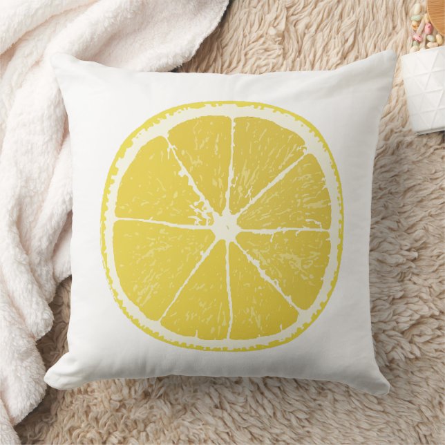 Bright Lemon Slice Decorative Throw Pillow Kissen (Decke)
