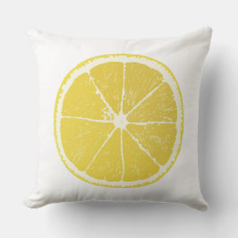 Bright Lemon Slice Decorative Throw Pillow Kissen