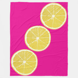 Bright Lemon Trio on Hot Pink Fleece Blanket