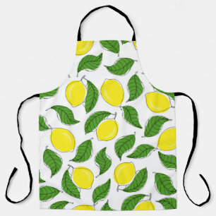 Bright Lemons Green Blätter Pattern Schürze