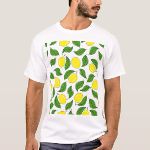 Bright Lemons Green Blätter Pattern T-Shirt