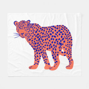Bright Leopard Fleecedecke