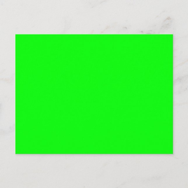 Bright Lime Green Blank Postkarte (Vorderseite)