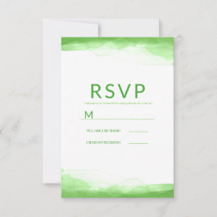Bright Lime Green Watercolor Modernes Wedding RSVP Karte