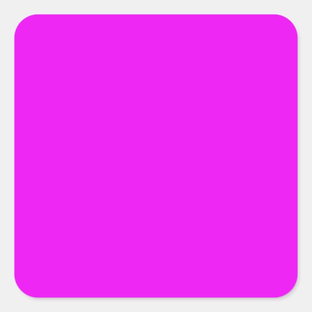 Bright Magenta Quadratischer Aufkleber (Vorderseite)