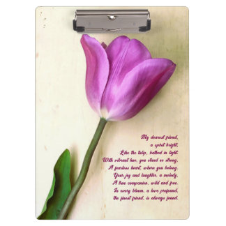 Bright Magenta Tulip Poetic Klemmbrett