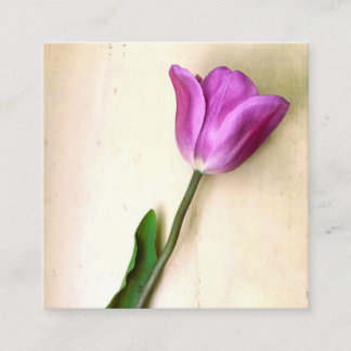Bright Magenta Tulip Poetic Quadratische Visitenkarte