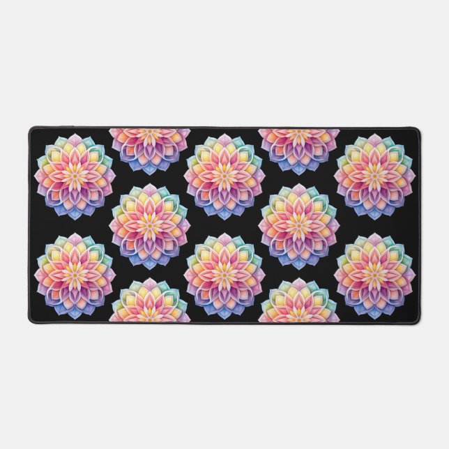 Bright Mandala Floral Desk Mat Schreibtischunterlage (Vorderseite)