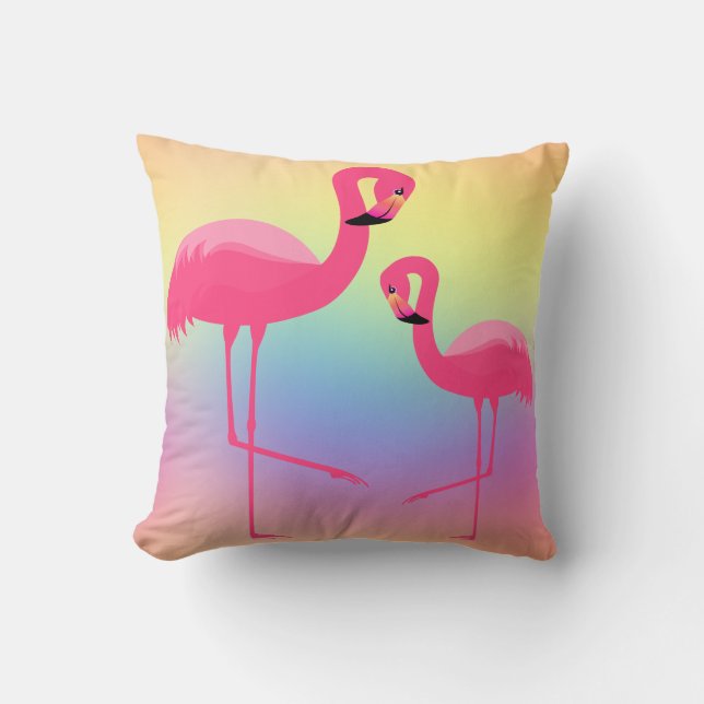 BRIGHT Miami PINK FLAMINGO PASTEL Kissen (Vorderseite)