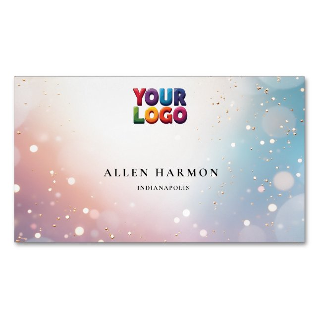 Bright Minimal Custom Family Name | 5-Minute Edit Magnetische Visitenkarte (Vorderseite)