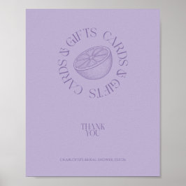 Bright Minimalist Citrus Bridal favor sign Poster