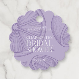 Bright Minimalist Citrus Bridal Shower Geschenkanhänger