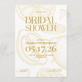 Bright Minimalist Citrus Bridal Shower invite Einladung
