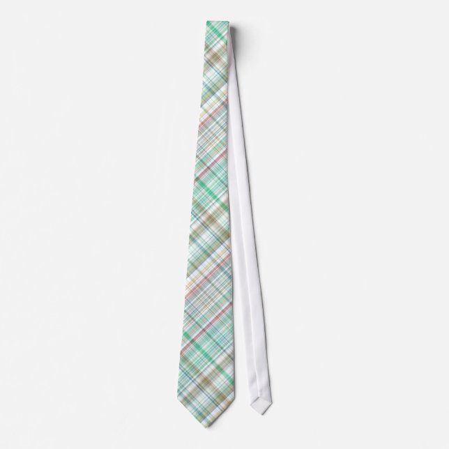 Bright Multi Color Plädoyer Pattern Men's Neck Tie Krawatte (Vorderseite)
