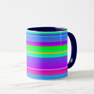 Bright multicolor kreativ gestreift tasse