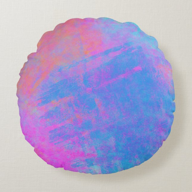 Bright Multicolor Splashes Rundes Kissen (Vorderseite)