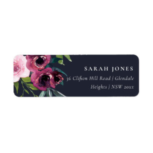 BRIGHT NAVY BLUSH BURGUNDY BLLORAL BUNCH ADRESSE