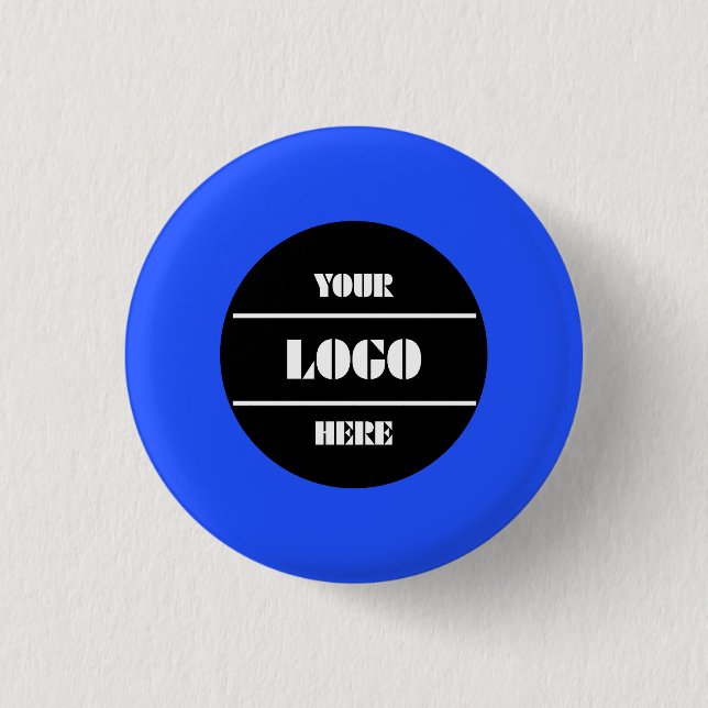 Bright Neon Blue Personalized Circle Badge Button (Vorderseite)