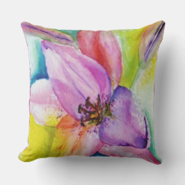 BRIGHT NEON LILY BLUME PATIO KISSEN