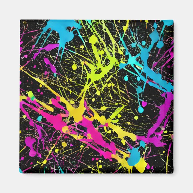 Bright Neon Paint Spritzer Magnet (Vorne)