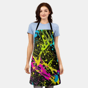 Bright Neon Paint Spritzer Schürze