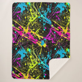 Bright Neon Paint Spritzer Sherpadecke