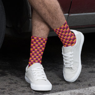 Bright Orange and Purple Combination Socken