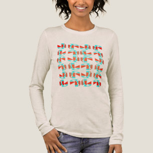 Bright Orange Aqua Tan Geometric Pieces MCM Look Tri-Blend Shirt