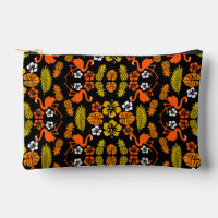 Bright Orange Floral Tropical Gemustert