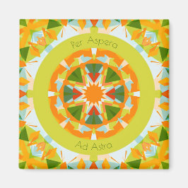 Bright Orange Fun Green Per Aspera Ad Astra Star Magnet