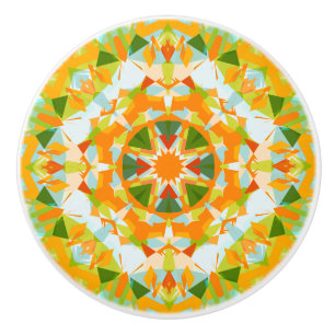 Bright Orange Green Star Keramikknauf