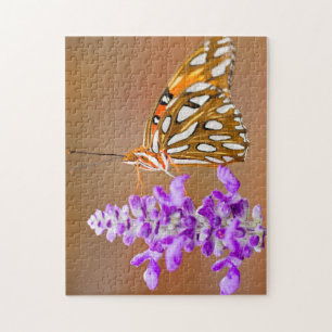 Bright Orange Gulf Fritillary Butterfly Puzzle