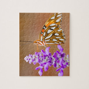 Bright Orange Gulf Fritillary Butterfly Puzzle