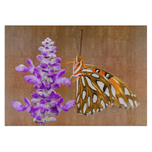 Bright Orange Gulf Fritillary Butterfly Schneidebrett
