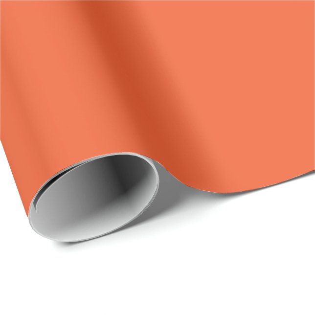 Bright Orange Minimalist Solid Background Geschenkpapier (Rolleneckpunkt)