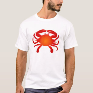 Bright Orange Ombre Crab Silhouette T-Shirt