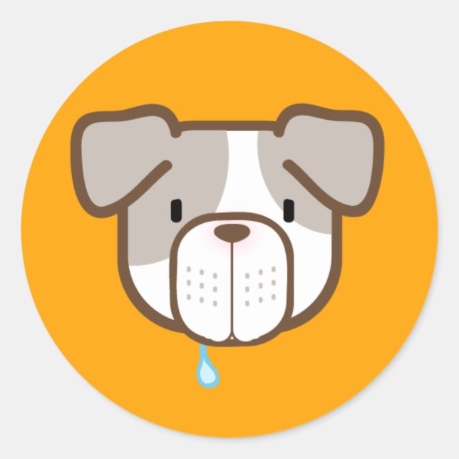 Bright Orange Otisu Pit Bull Sticker (Vorderseite)