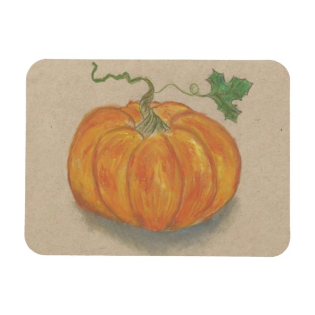 Bright Orange Pumpkin Magnet (Horizontal)