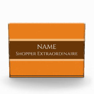 Bright Orange Red "Shopper Extraordinaire" Fotoblock
