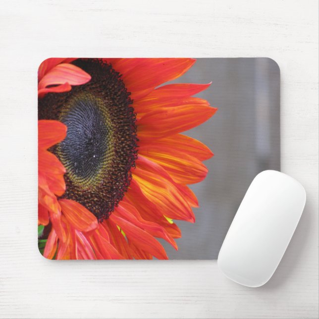 Bright Orange Sonnenblumenmousepad Mousepad (Mit Mouse)
