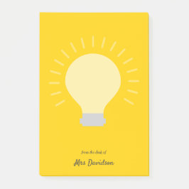 Bright Orange Teacher Light Bulle Post-it Klebezettel