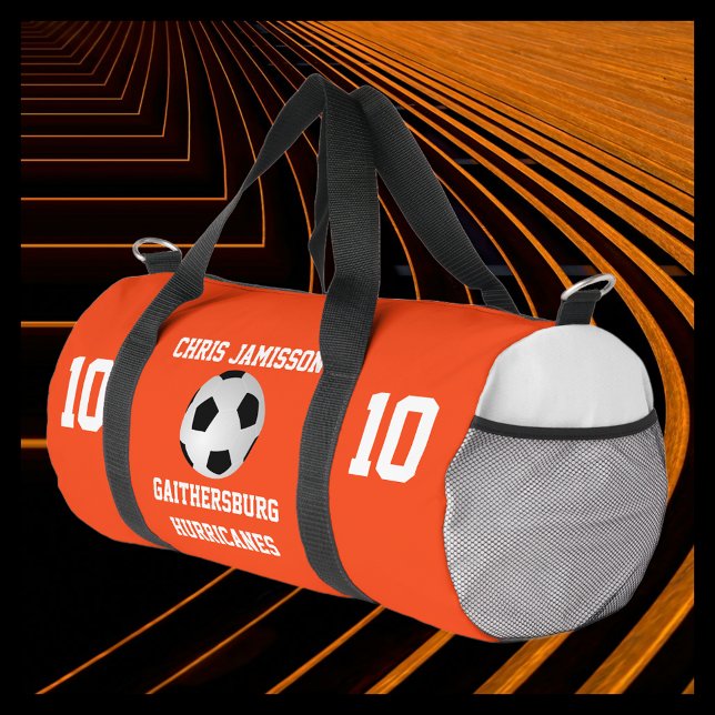 Bright Orange und White Soccer Team Coach Player Duffle Bag (Von Creator hochgeladen)