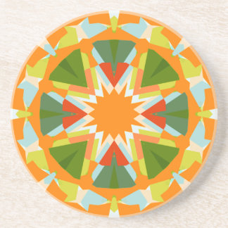 Bright Orange Vibrann Green Star Kitsch Eclectic Getränkeuntersetzer